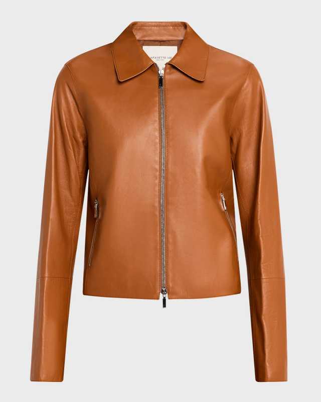 Zip-Front Leather Jacket